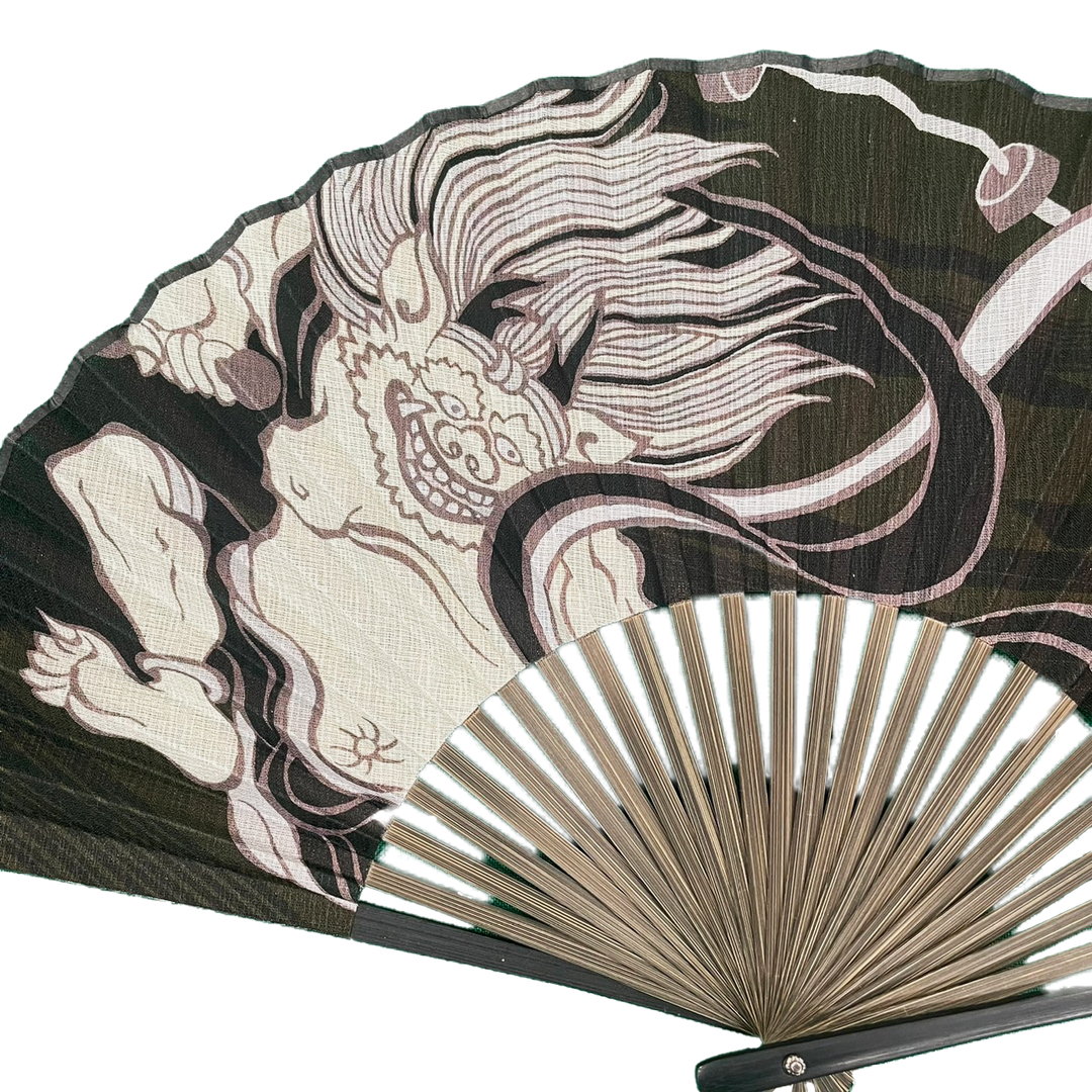 Japanese Sensu Foldable Fan | Fabric Type, God of Thunder