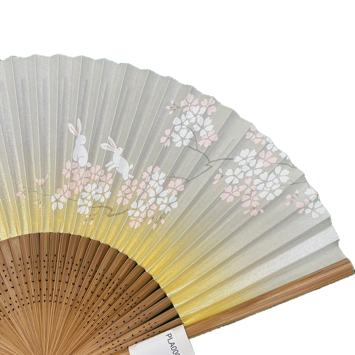 Japanese Sensu Foldable Fan | Paper Type, Rabbit, Cheryblossom