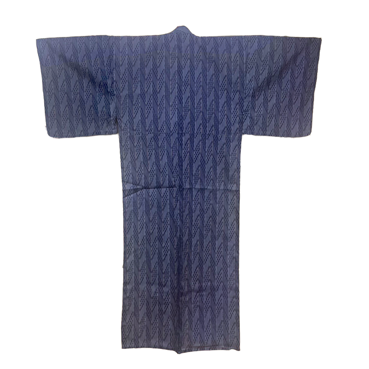 Men's Cotton Yukata, Casual Kimono - Dark Blue, Yagasuri