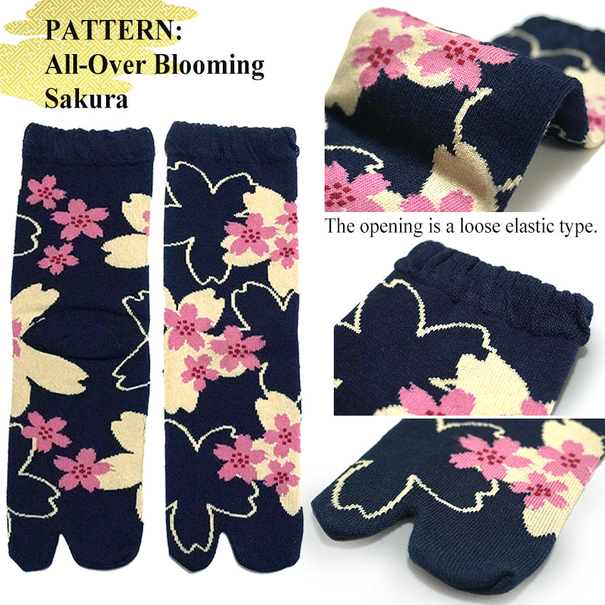Japanese Tabi Split Toe Socks for Women – 3 Pairs (“Tenjiku Peony” / “Maiko” / “All-Over Blooming Sakura”) – Split-Toe Comfort Socks for Holiday & Everyday Gifting