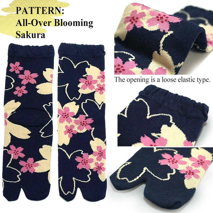 Japanese Tabi Split Toe Socks for Women – 3 Pairs (“Tenjiku Peony” / “Maiko” / “All-Over Blooming Sakura”) – Split-Toe Comfort Socks for Holiday & Everyday Gifting