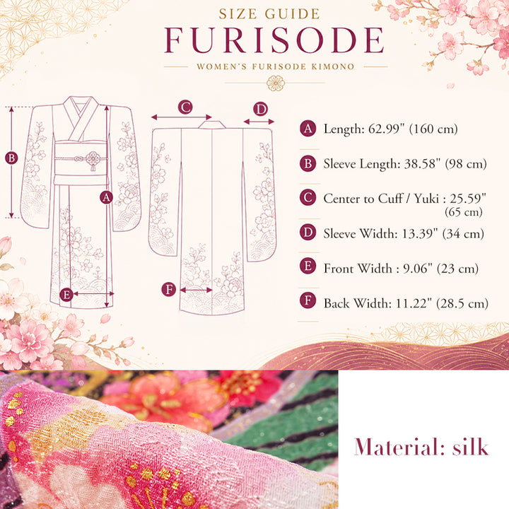 Vintage Japanese Furisode Kimono, Authentic Silk Formal Kimono Made in Japan, "Blushing Butterfly" – Romantic Pink Silk Kimono with Shimmering Butterflies