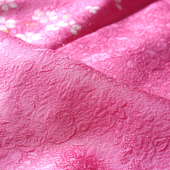 Vintage Japanese Furisode Kimono, Authentic Silk Formal Kimono Made in Japan, "Blushing Butterfly" – Romantic Pink Silk Kimono with Shimmering Butterflies