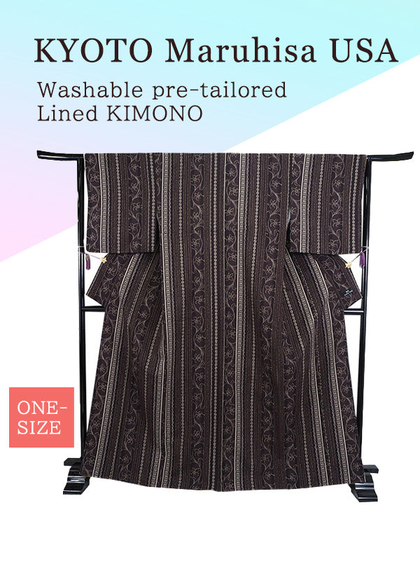 Washable pre-tailored Lined KIMONO【ONE-SIZE】（Chintz, cloisonne and floral arabesque patterns.）