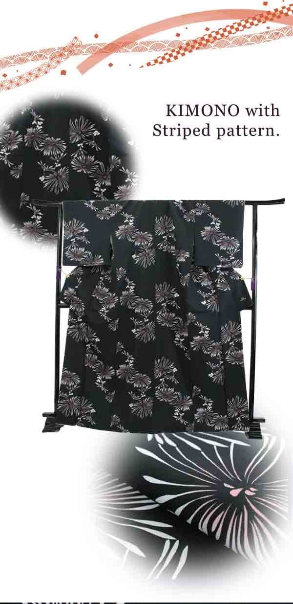 Washable pre-tailored Lined KIMONO【ONE-SIZE】（chrysanthemum pattern.）