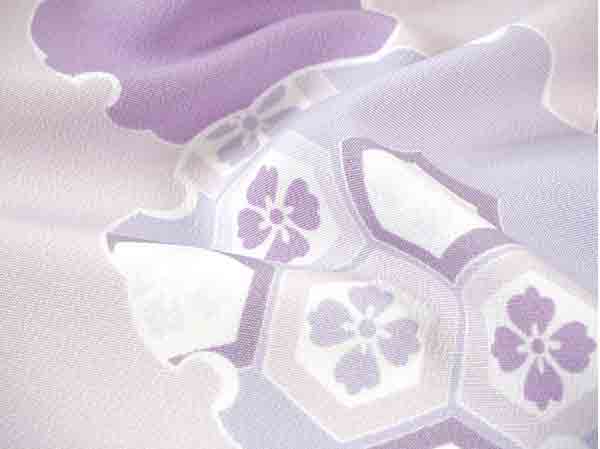 Washable pre-tailored Lined KIMONO【ONE-SIZE】（Purple stripe and snowflake pattern.）