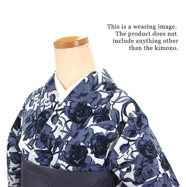 Washable pre-tailored Lined KIMONO【ONE-SIZE】（Larger floral pattern.）