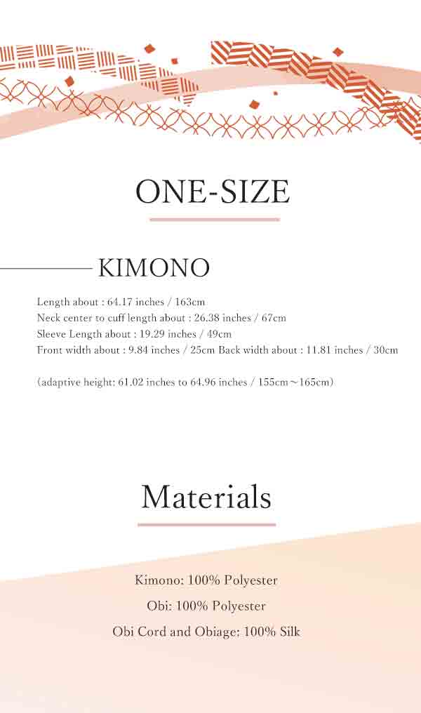 Washable pre-tailored Lined KIMONO【ONE-SIZE】（Large dahlia-like flowers pattern.）