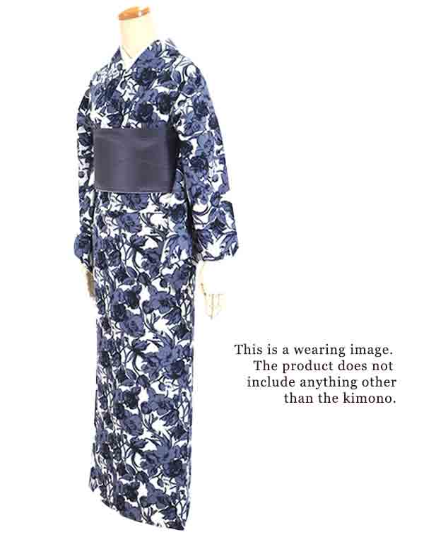 Washable pre-tailored Lined KIMONO【ONE-SIZE】（Larger floral pattern.）