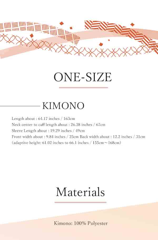 Washable pre-tailored Lined KIMONO【ONE-SIZE】（Floral and leaf patterns.）