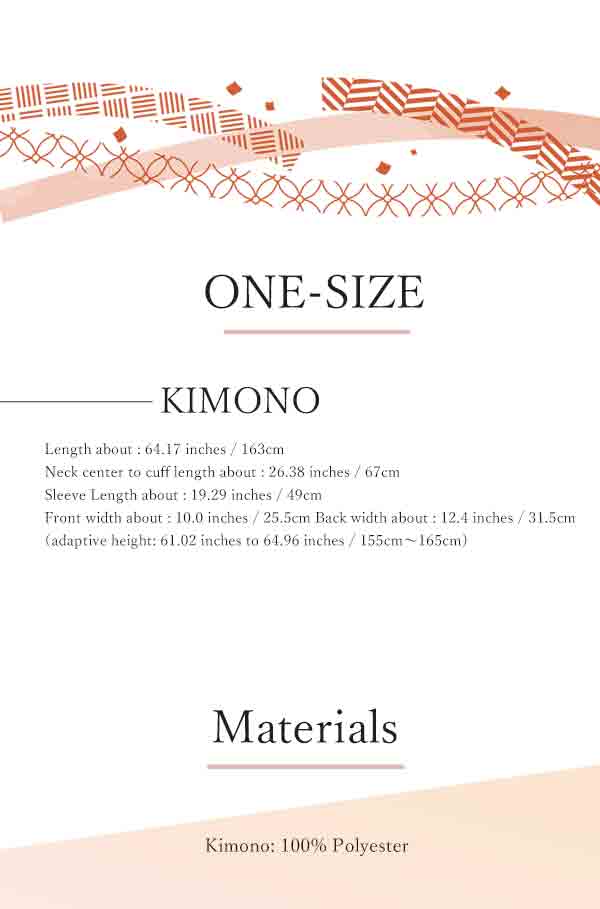 Washable pre-tailored Lined KIMONO【ONE-SIZE】（Camellia pattern.）