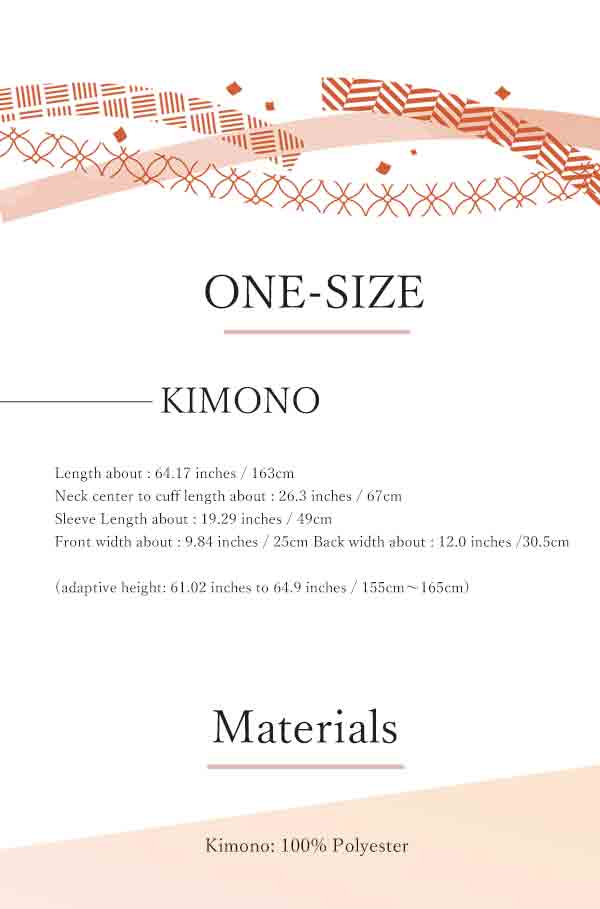 Washable pre-tailored Lined KIMONO【ONE-SIZE】（chrysanthemum pattern.）