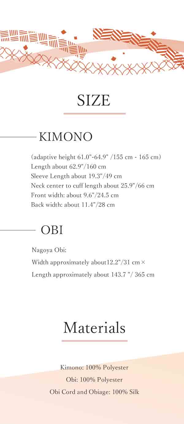 Washable Kimono tailored ORIGINAL COORDINATE ４PIECE-SET【M】（Kimono with Hikita Kanoko pattern, diamond-shaped pattern.）