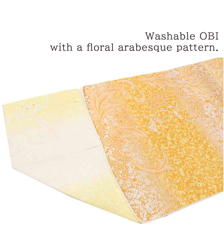 Washable Kimono tailored ORIGINAL COORDINATE ４PIECE-SET【M】（kimono with a hemp leaf, maple, and cherry blossom pattern.）