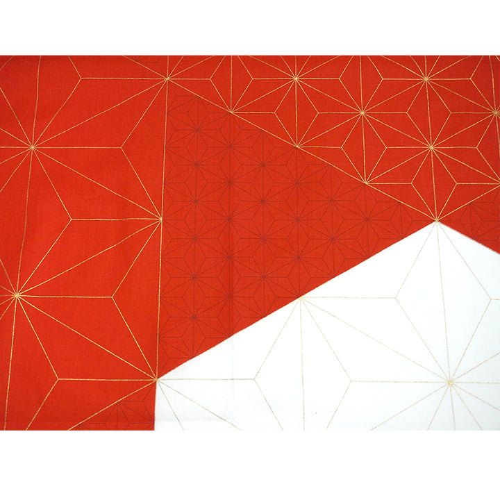 Japanese Furoshiki Wrapping Cloth – Asanoha Kikko Pattern, Red & White, Reusable Cotton, 27.6 x 27.6 in