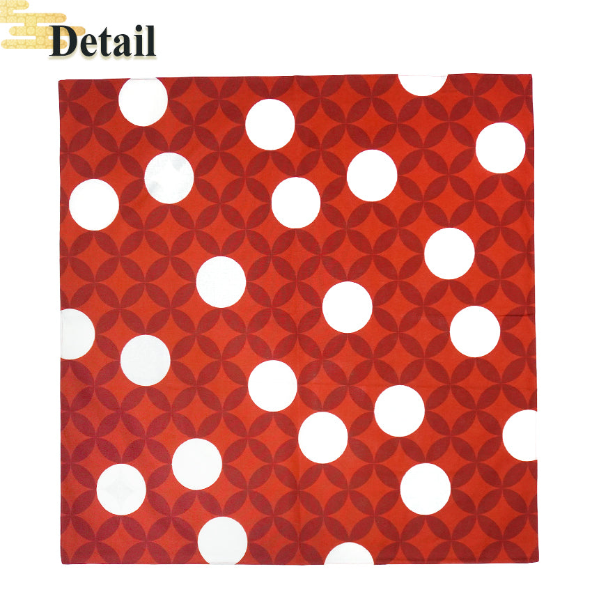 Japanese Furoshiki Wrapping Cloth – Shippo Pattern, Red & White, Reusable Cotton, 27.6 x 27.6 in