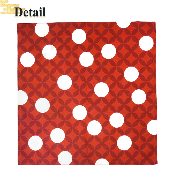 Japanese Furoshiki Wrapping Cloth – Shippo Pattern, Red & White, Reusable Cotton, 27.6 x 27.6 in