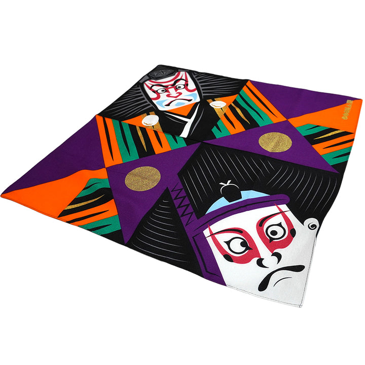 Japanese Furoshiki Wrapping Cloth – Kabuki Theater Design, Reusable Cotton, 18.9 x 18.9 in