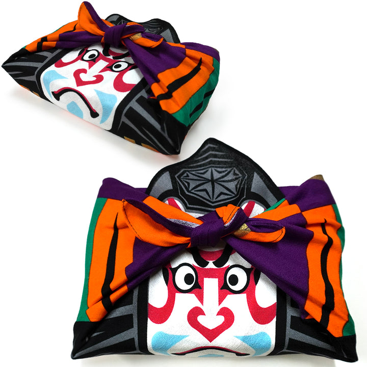 Japanese Furoshiki Wrapping Cloth – Kabuki Theater Design, Reusable Cotton, 18.9 x 18.9 in