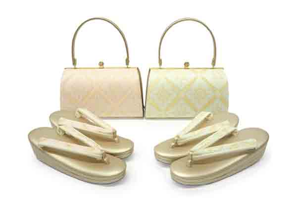 Formal Zori Sandals and Bag Set for TEA ceremony【Green / Pink】S/M/L/LL