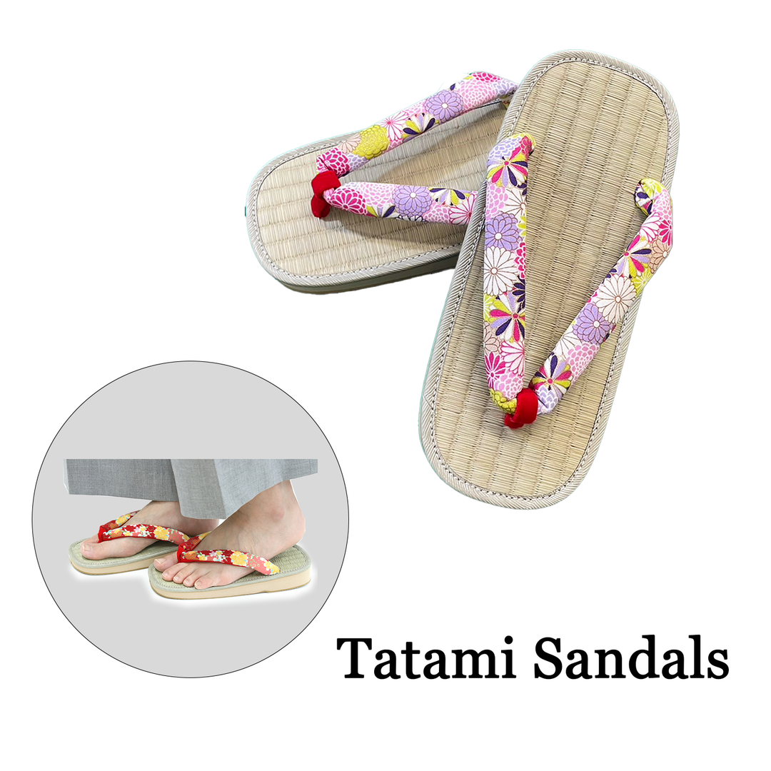 Women s Tatami setta sandals Purple Flowers Kyoto Maruhisa USA