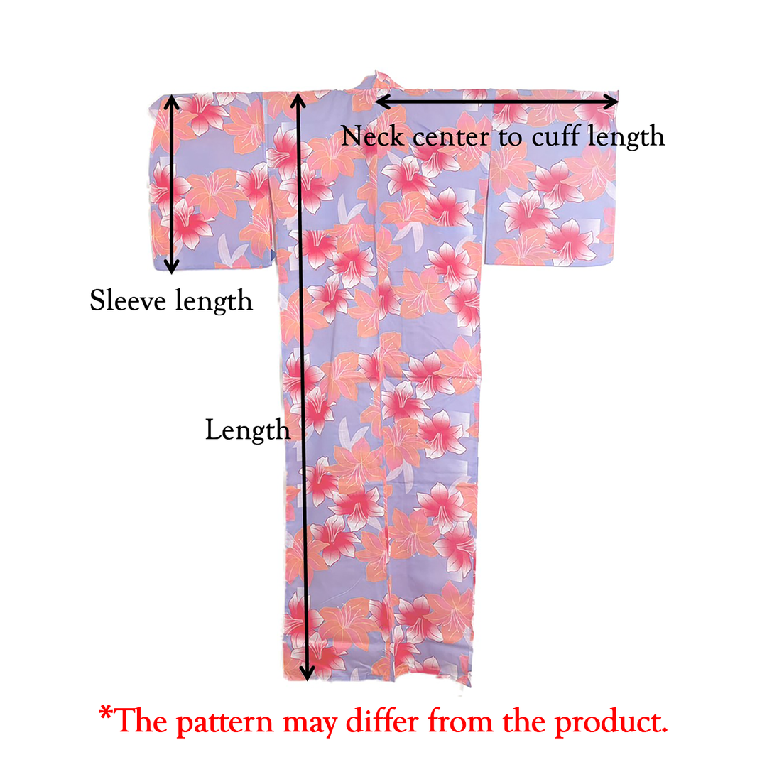 Women's Cotton Yukata, Casual Summer Kimono - Plum flowers