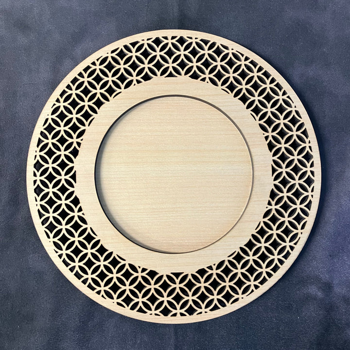 Cypress plate,Round dish,Charger Plate,show plate,Japanese design,wooden plate (Shippo)