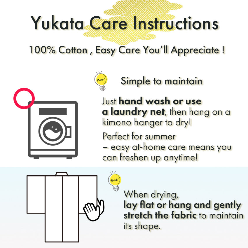 Men's Yukata Cotton : Black with Checkered Pattern Yukata