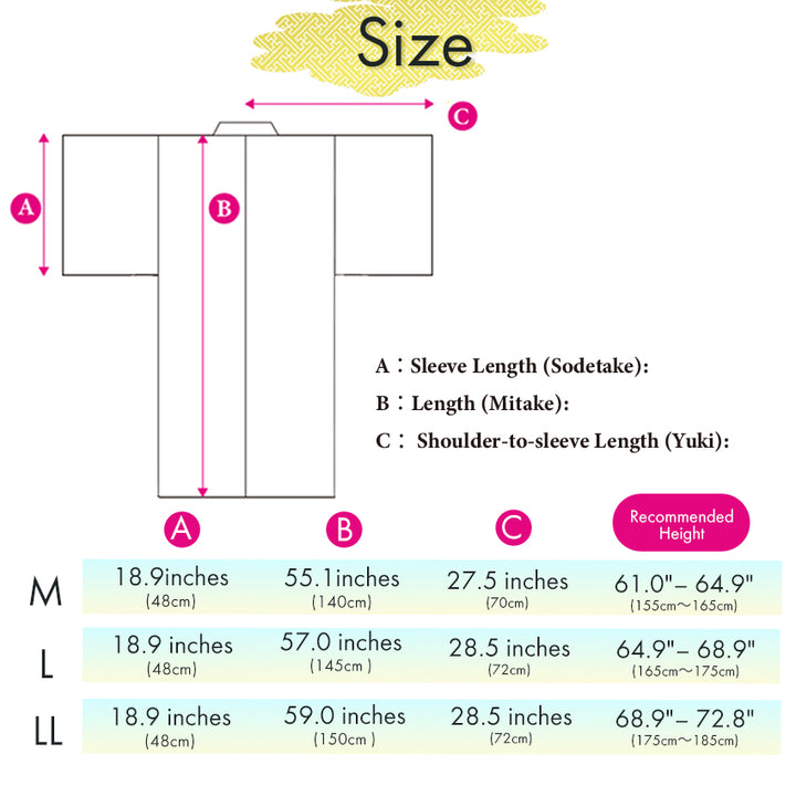 Men's Yukata Cotton : Black with Checkered Pattern Yukata