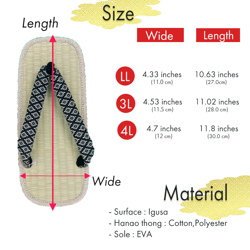 Men's Tatami setta sandals : Diamond pattern