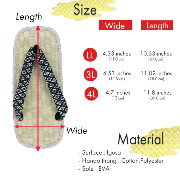 Men's Tatami setta sandals : Diamond pattern