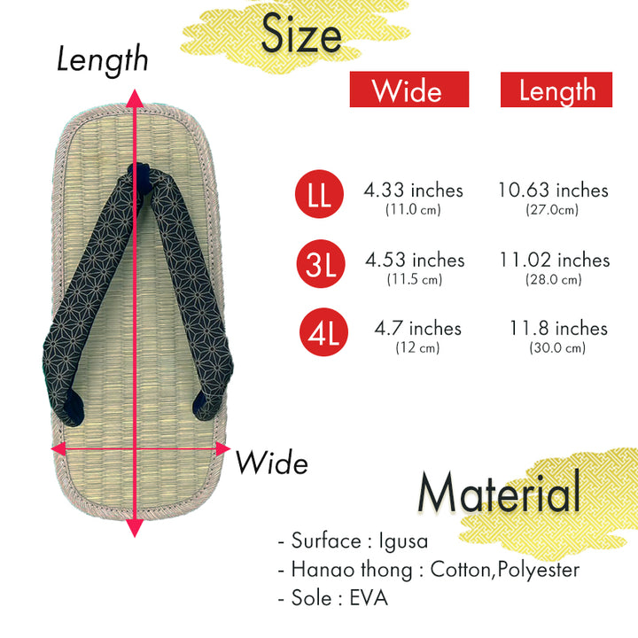Men's Tatami setta sandals : Flex-leaf pattern