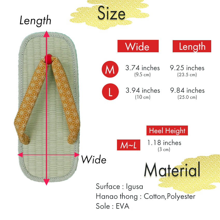 Woman's Tatami setta sandals : Orange Flex-leaf pattern