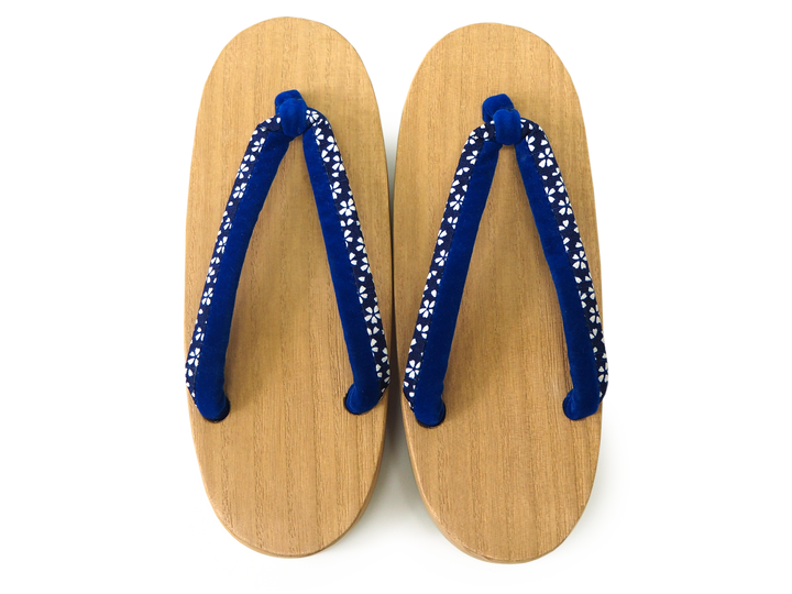 Kids Japanese Kimono Yukata Wooden Geta Sandals, 19.5, 21cm Beige Blue