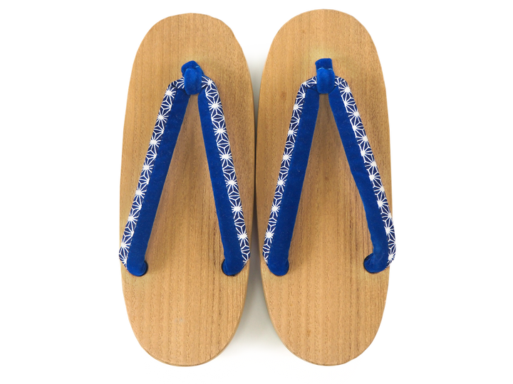 Kids Japanese Kimono Yukata Wooden Geta Sandals, 19.5, 21cm Beige Blue