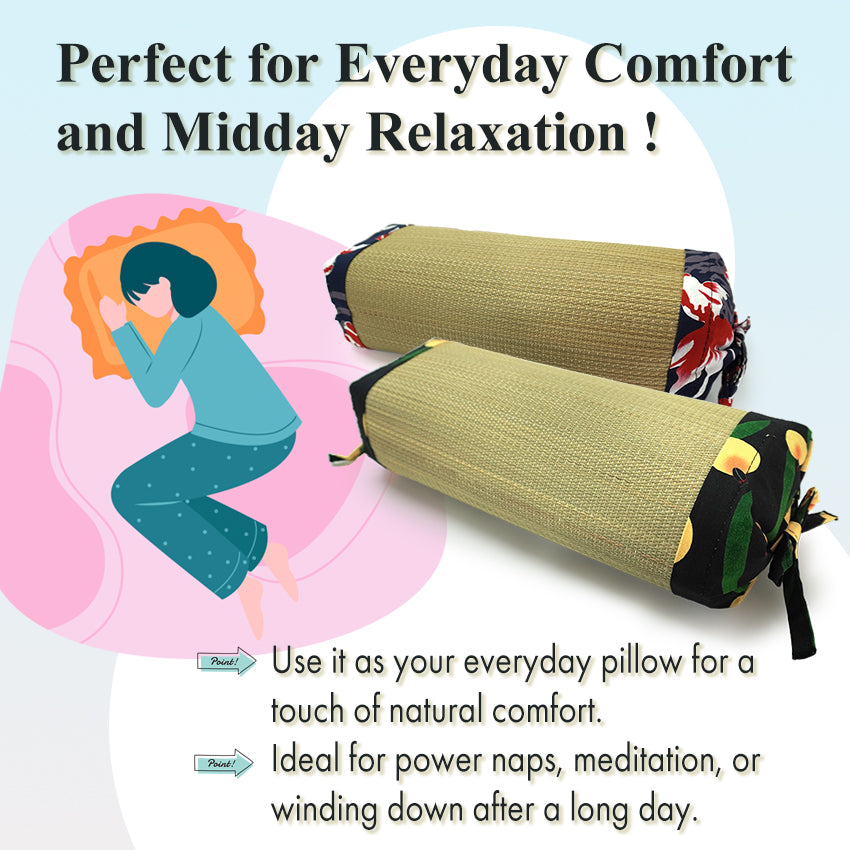 Igusa Pillow, Japanese Tatami Style Bedding, Goldfish, Fireflies,  Peony pattern.