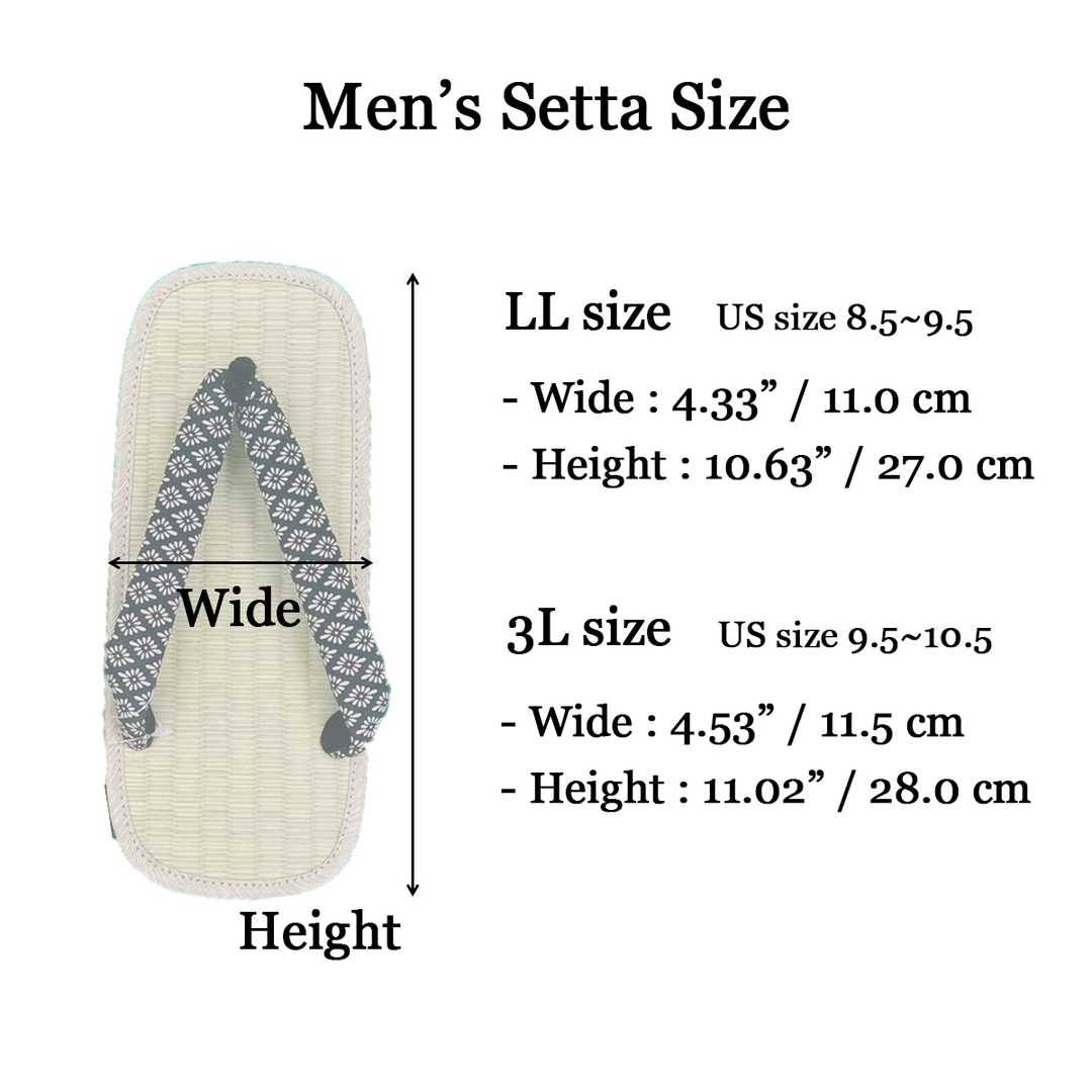 Men's Tatami setta sandals : Saya-gata pattern