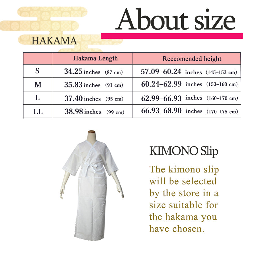 Woman's Kimono and Hakama 12 piecce FULL set