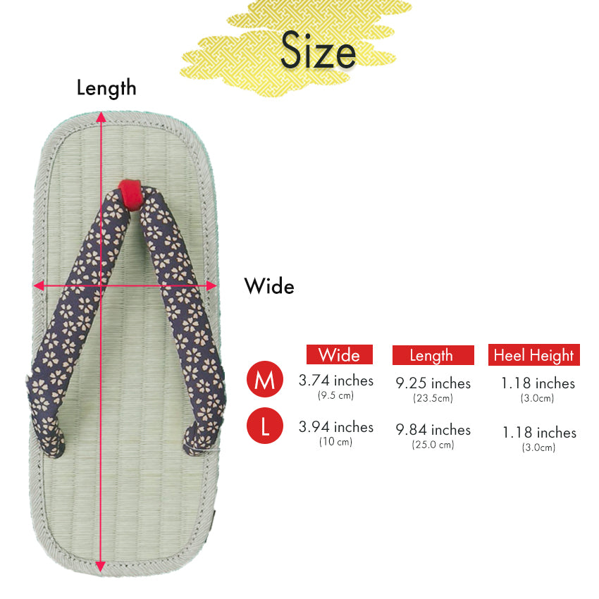 Woman's Tatami setta sandals : Purple Cherry blossoms