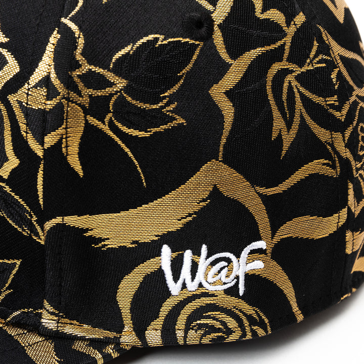 Kimono Fabric Cap - Black Rose Pattern