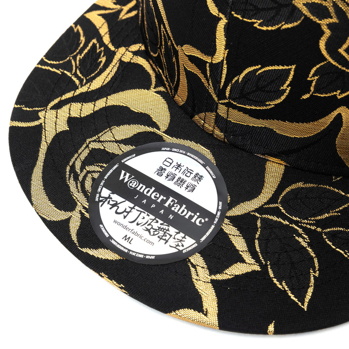 Kimono Fabric Cap - Black Rose Pattern