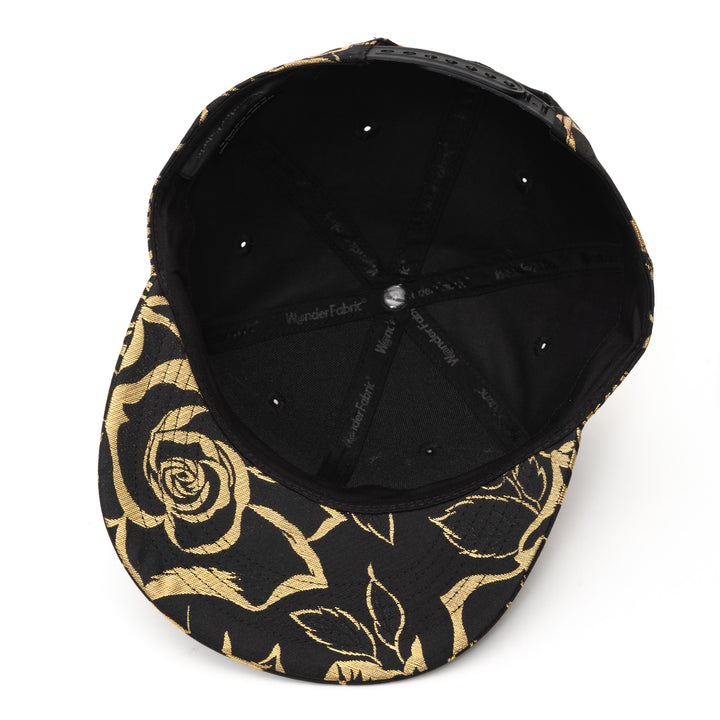 Kimono Fabric Cap - Black Rose Pattern