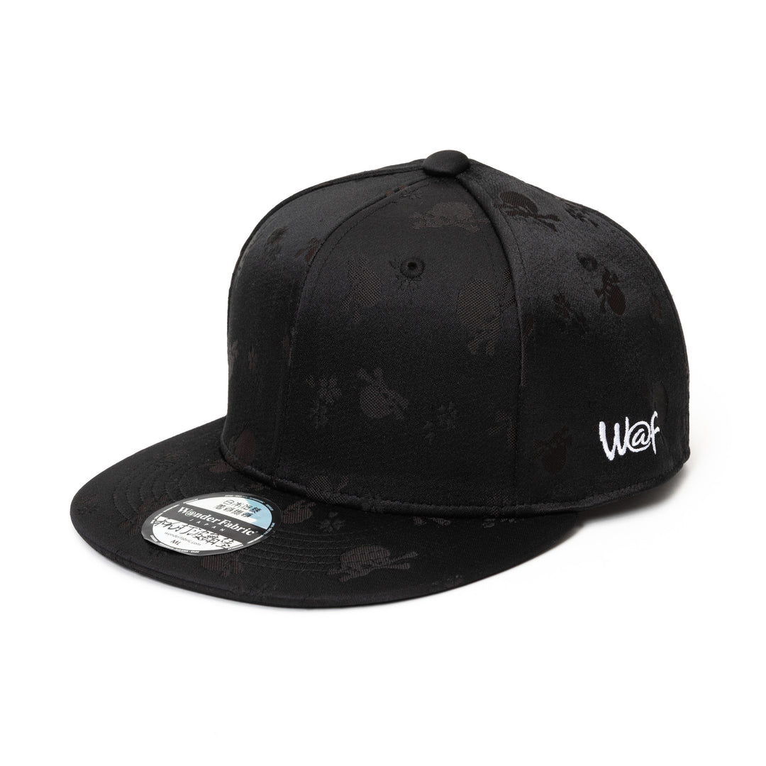 Japanese Pattern Baseball Cap – Nishijin & Kiryu Weaving | Black Skull | M/L
