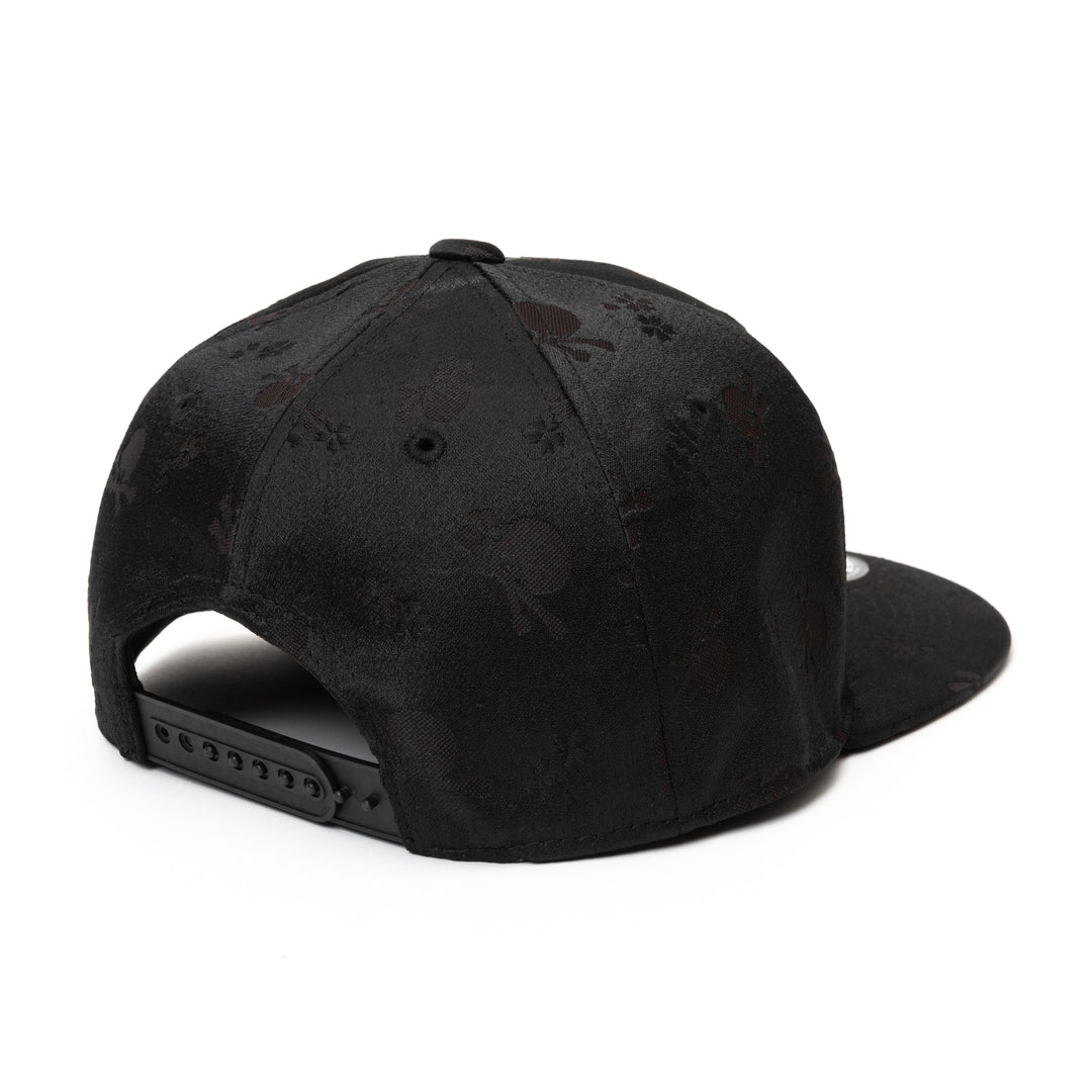 Japanese Pattern Baseball Cap – Nishijin & Kiryu Weaving | Black Skull | M/L