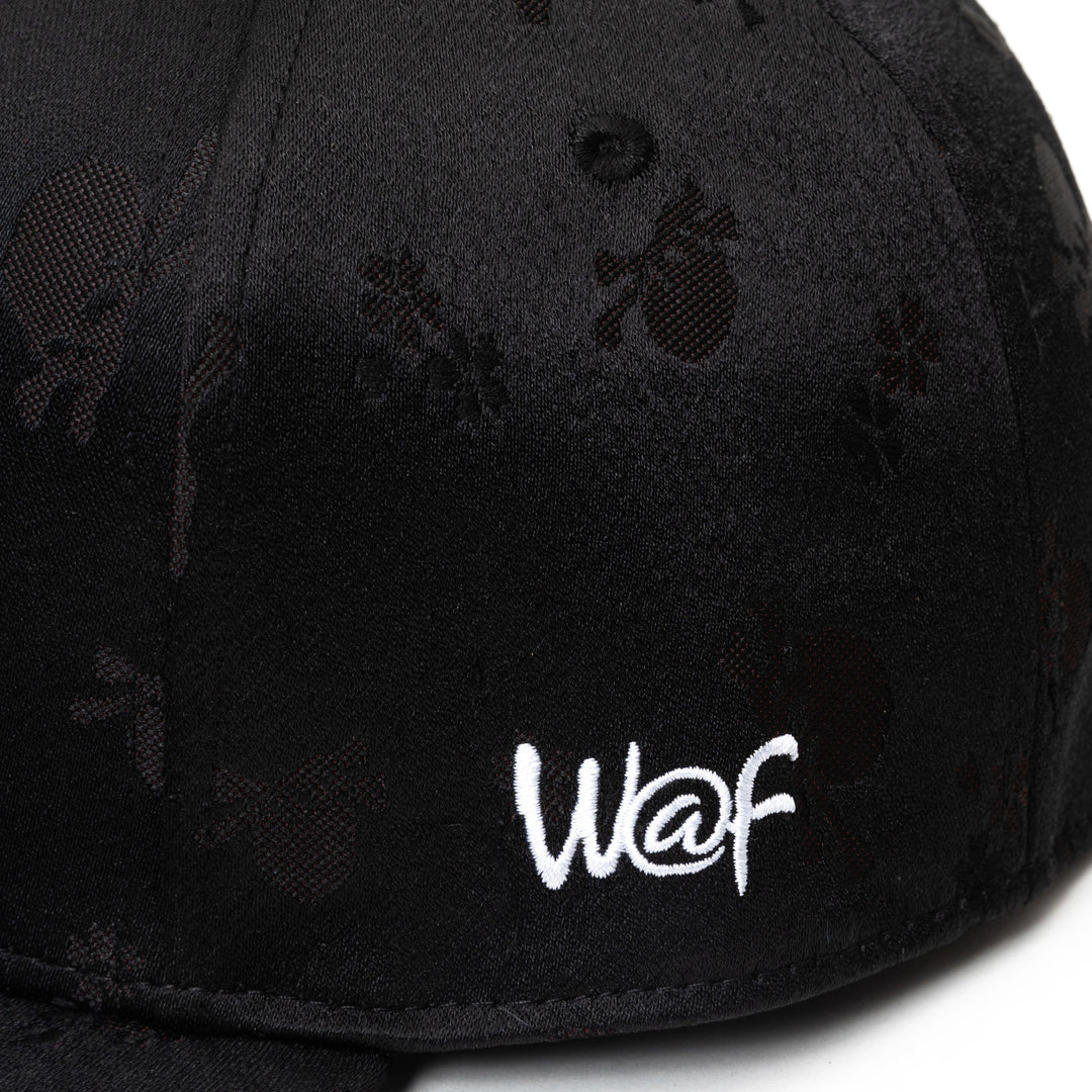 Japanese Pattern Baseball Cap – Nishijin & Kiryu Weaving | Black Skull | M/L