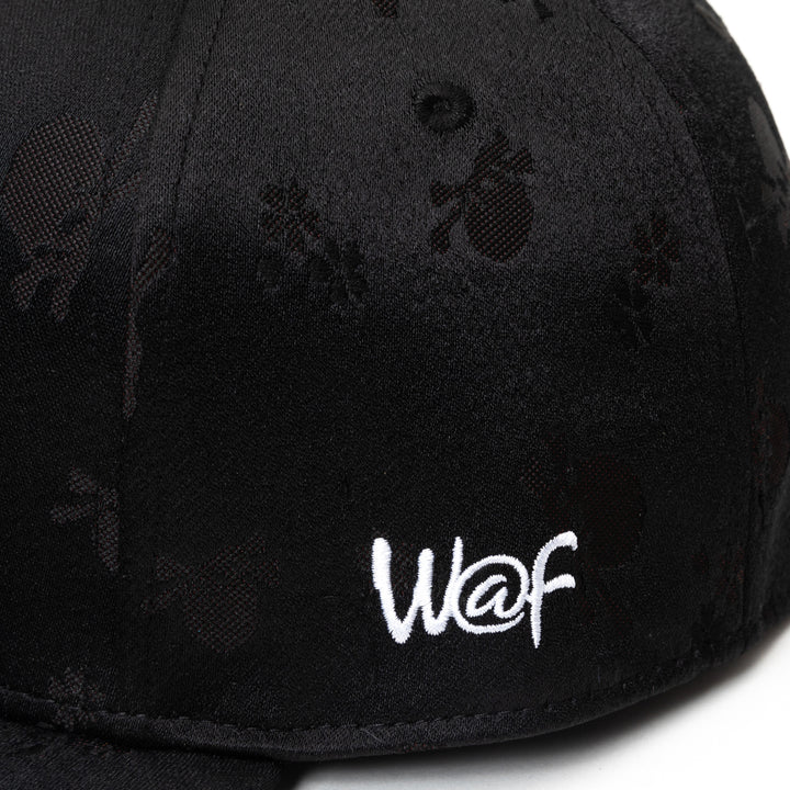 Japanese Pattern Baseball Cap – Nishijin & Kiryu Weaving | Black Skull | M/L