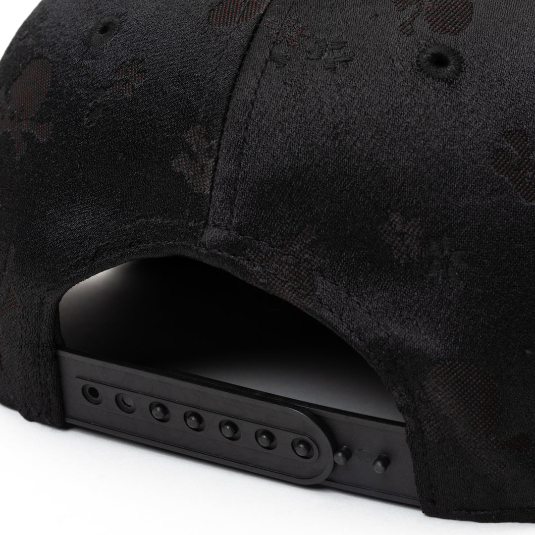 Japanese Pattern Baseball Cap – Nishijin & Kiryu Weaving | Black Skull | M/L