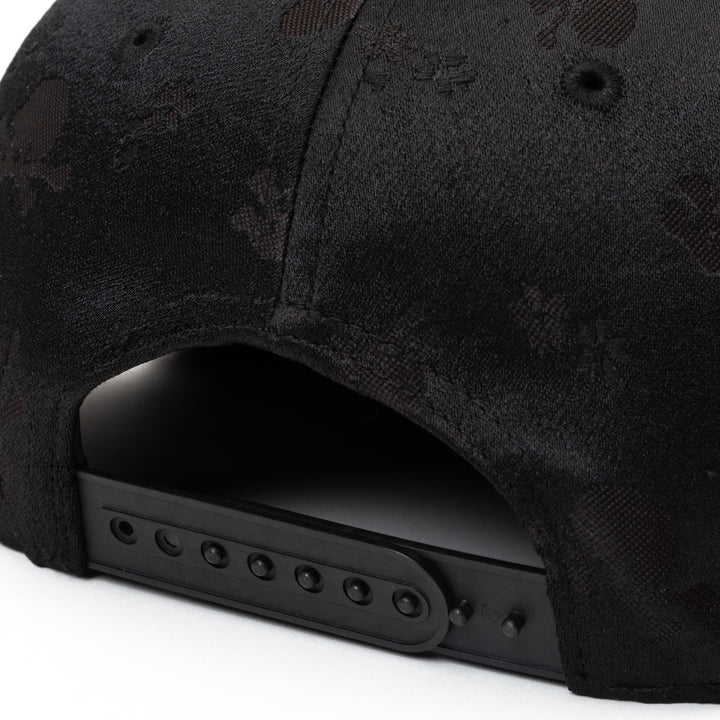 Japanese Pattern Baseball Cap – Nishijin & Kiryu Weaving | Black Skull | M/L