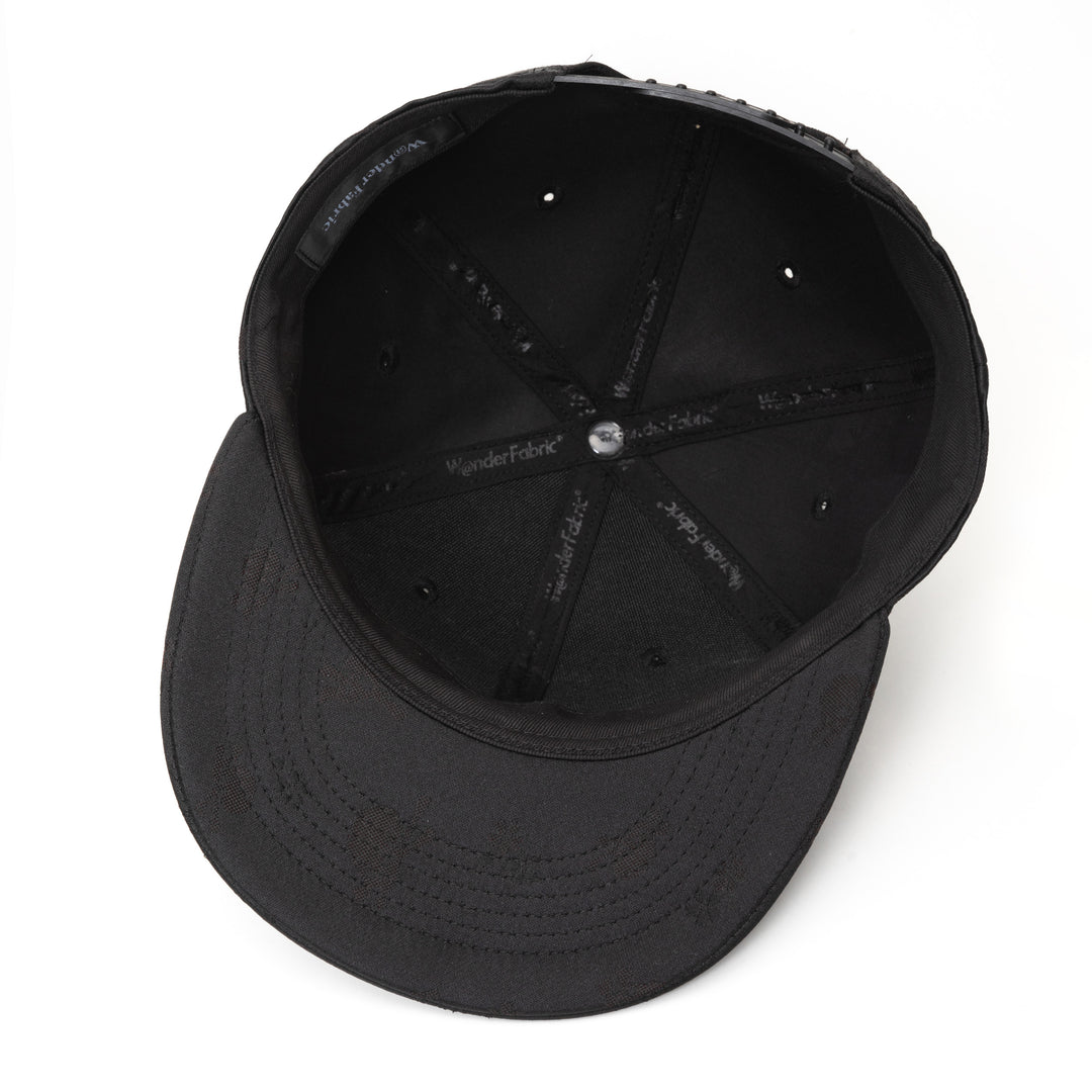 Japanese Pattern Baseball Cap – Nishijin & Kiryu Weaving | Black Skull | M/L
