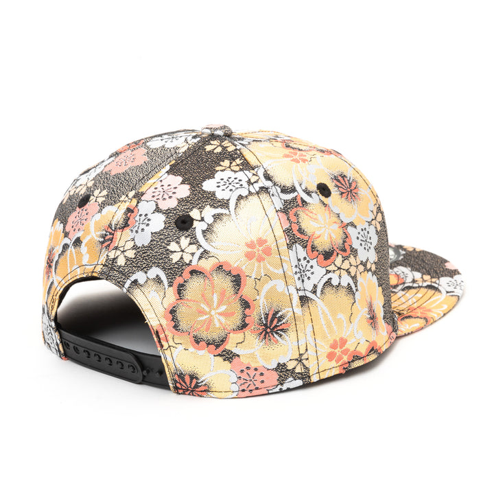 Kimono Fabric Cap - Gold Background Cherry Blossom